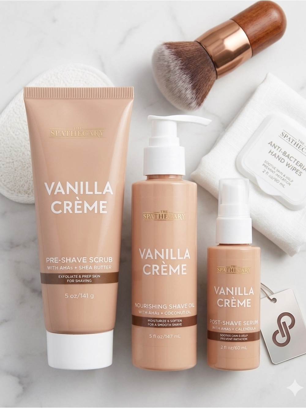 The SpaThecary Vanilla Crème Shave Set - Soft Beige
